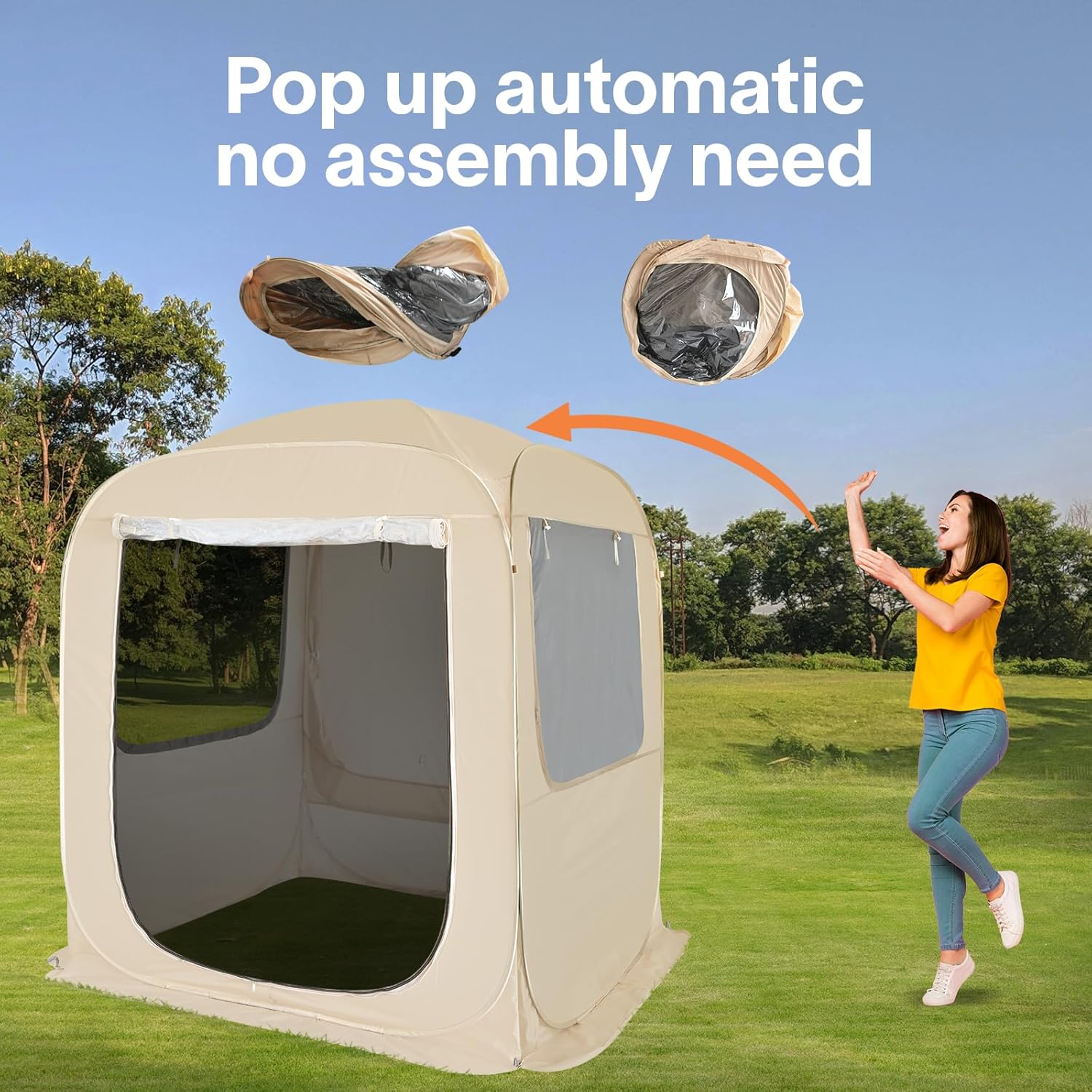 Screen gazebo sleeps 6-10-15 people Igloo-style canopy tent mosquito net on the sides Perfect
