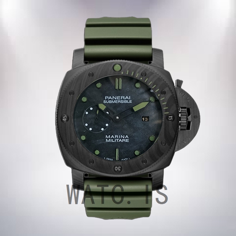 Panerai Luminor Submersible GMT 47mm PAM00961 Men Black-tone Rubber Band