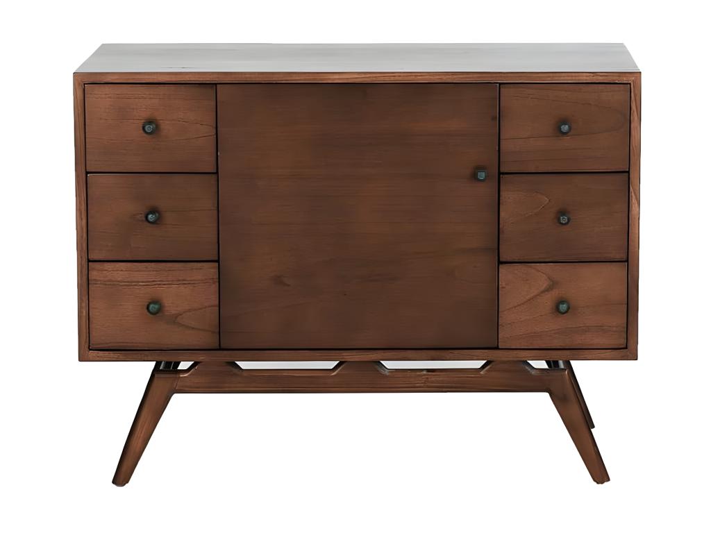 Mueble de baño de madera de mindi maciza de 100 cm