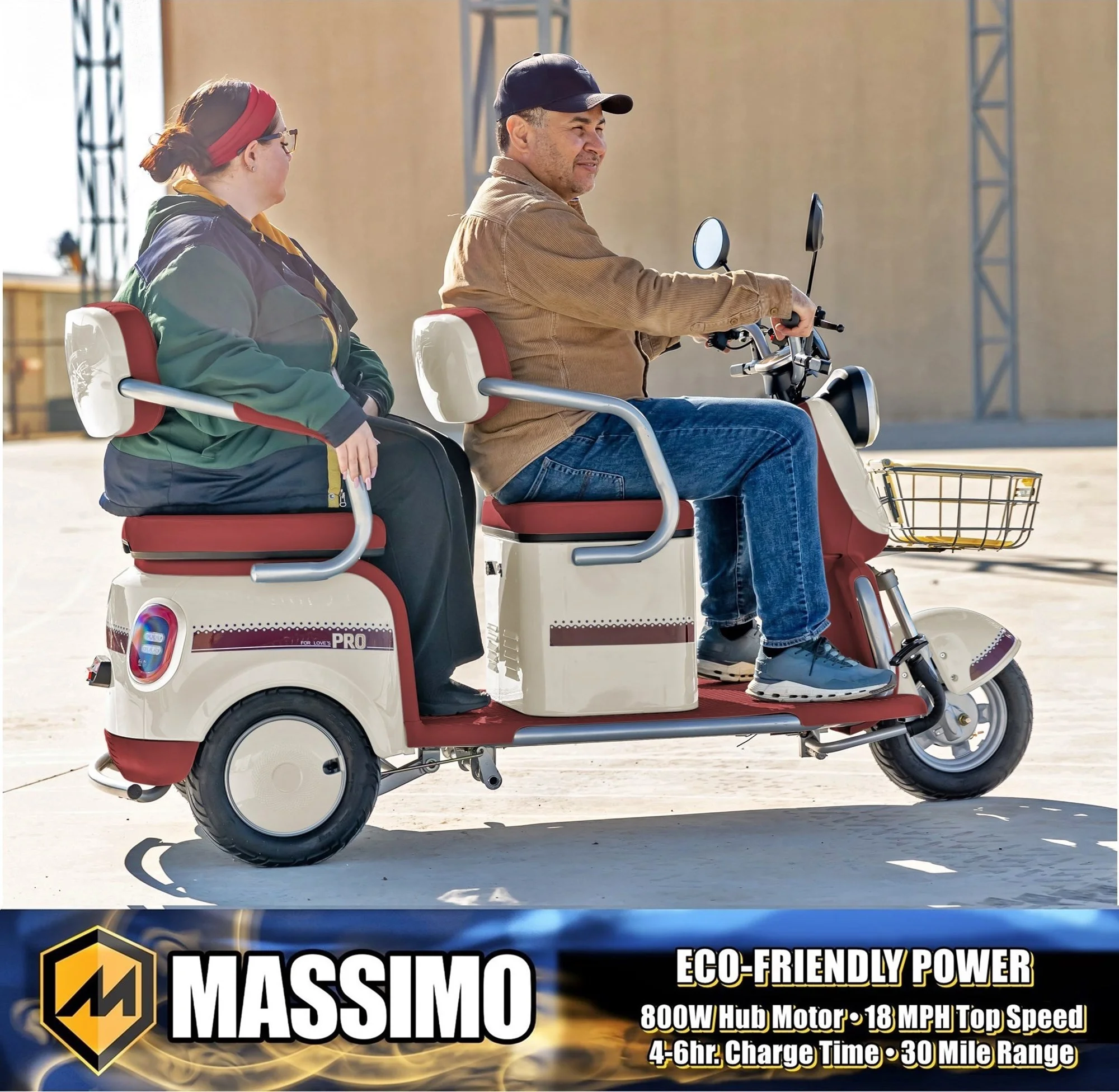 Massimo MGC E-Trike 3-Wheel Electric Cart – 17 MPH, 2-Seater Adult Scooter – Blue - Image 33