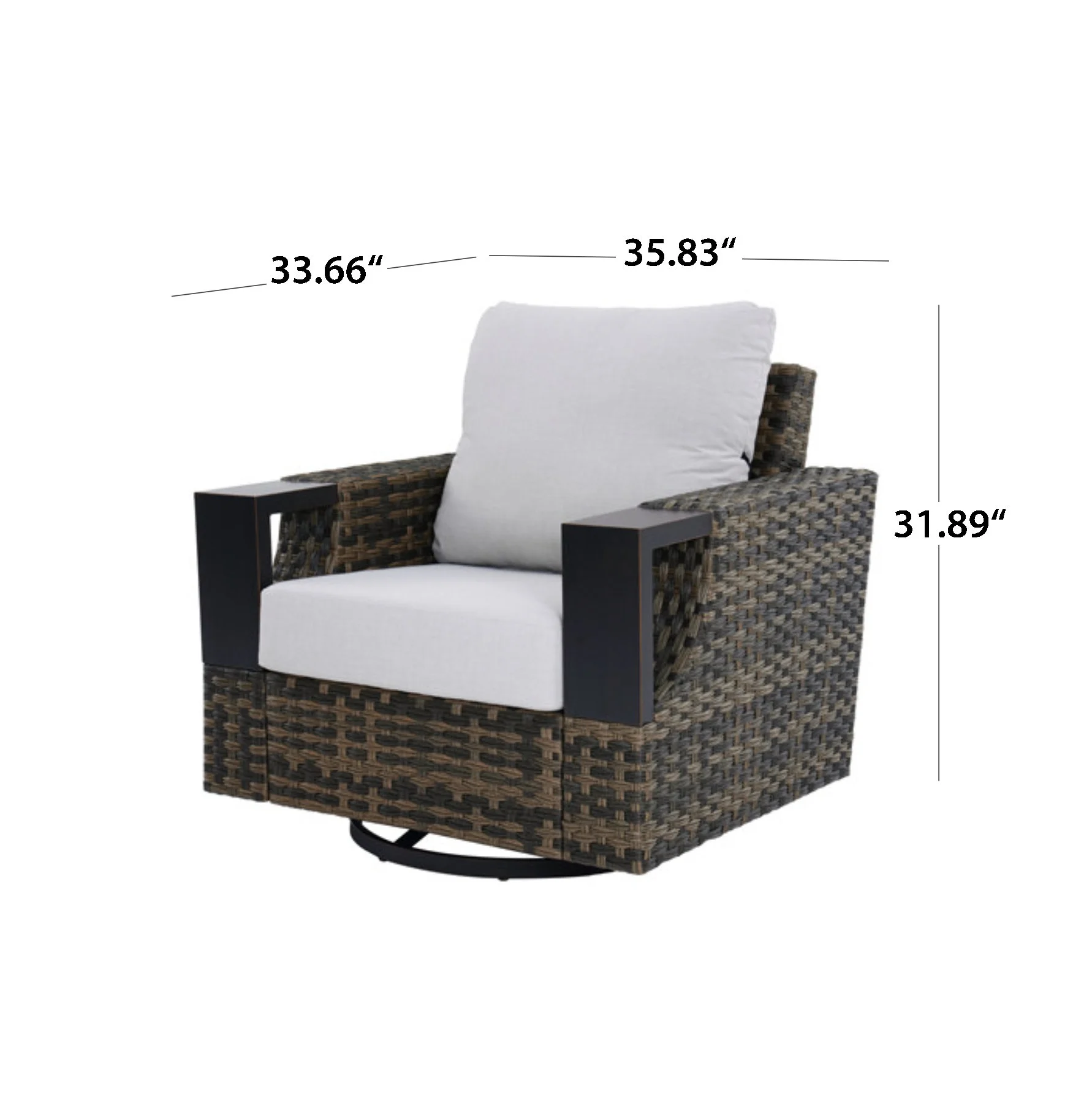 Better Homes & Gardens Rockport Club Swivel Chairs, Brown, 2 Pack - Image 7