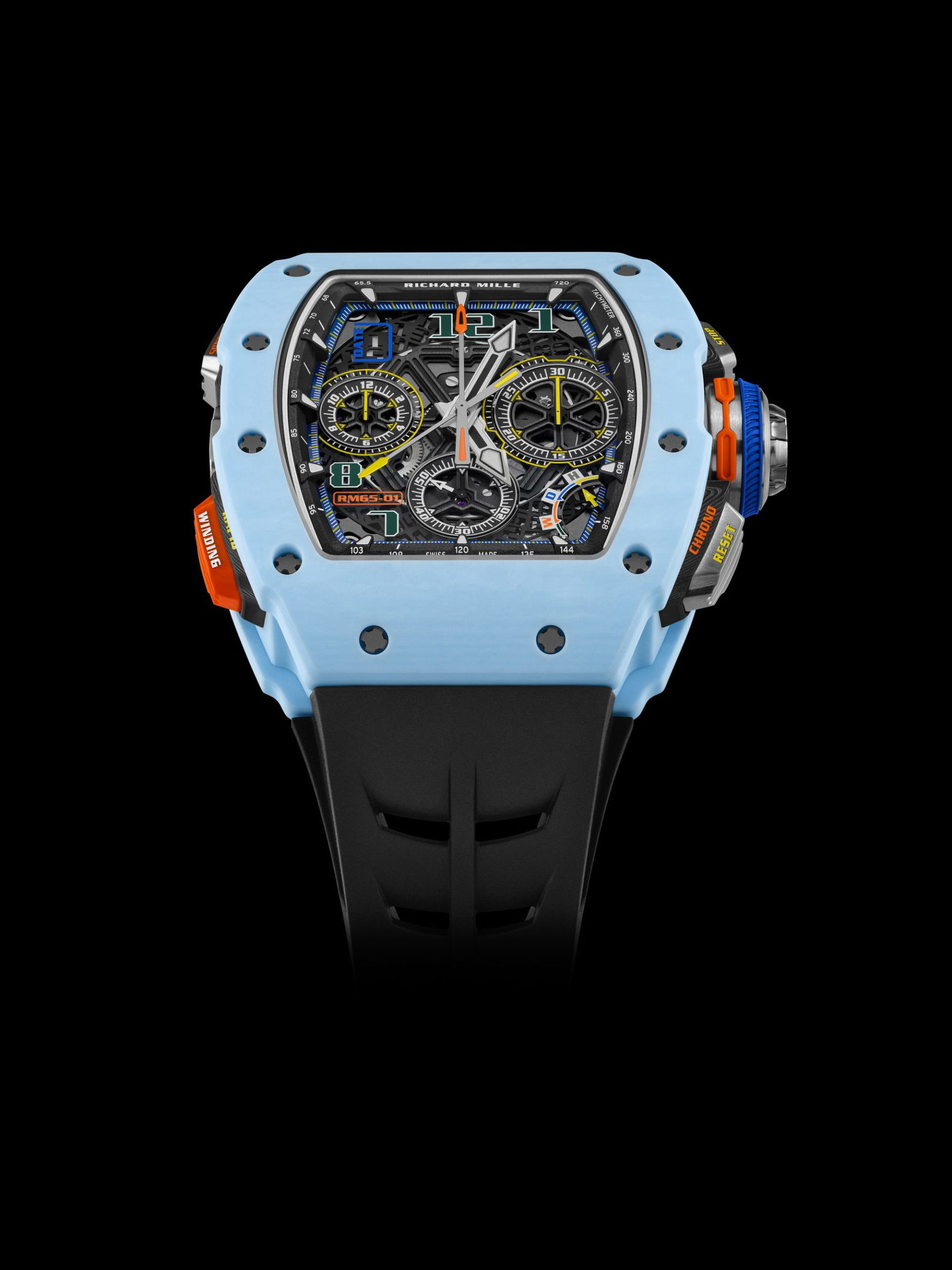 Superclone Richard Mille 65-01 Automatic Split-Seconds Chronograph Pastek Blue Quartz TPT®