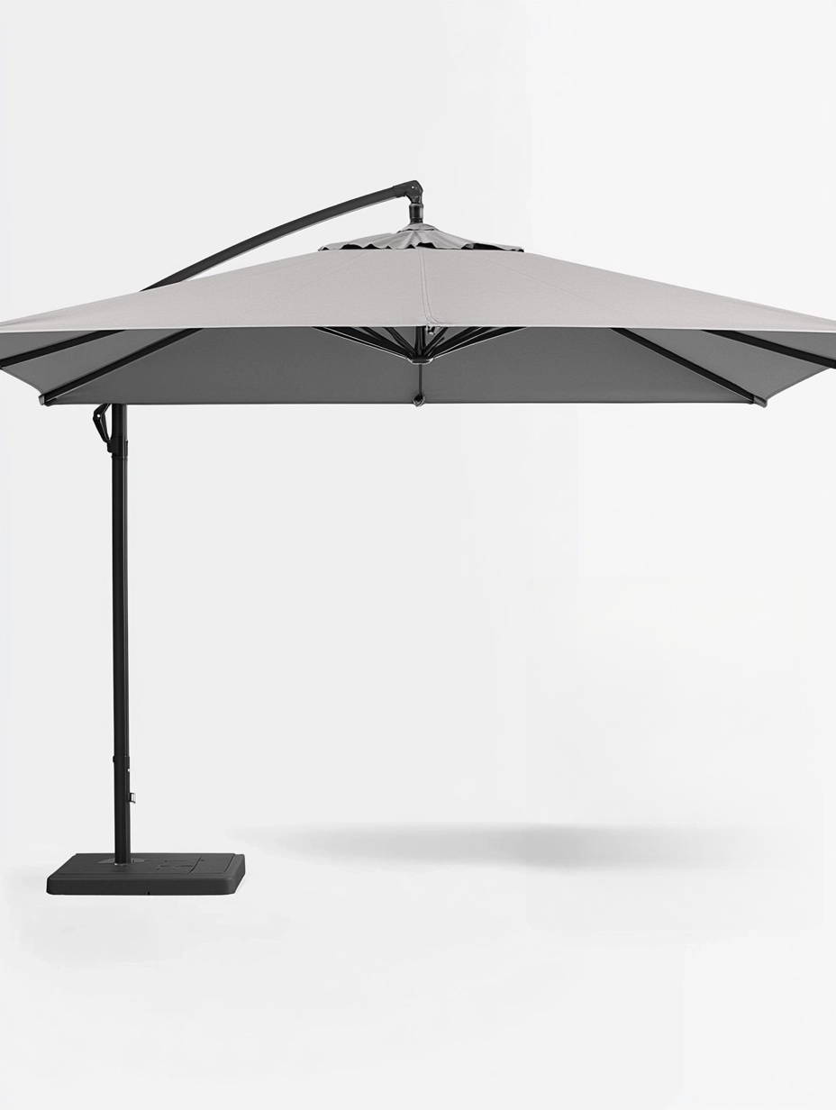 Parasol lateral de jardín rectangular gris 3x4 m