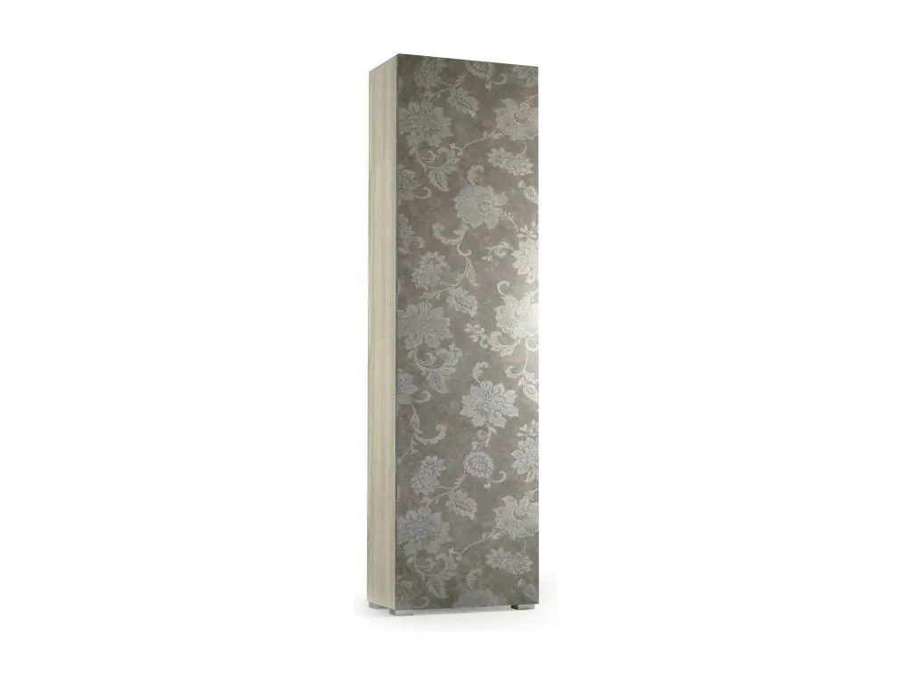 Armario multiusos Luxmbls Mueble lineal con 1 puerta y 7 estantes Columna para entrada o baño Zapatero moderno Made in Italy 50x30h182 52051XXMS