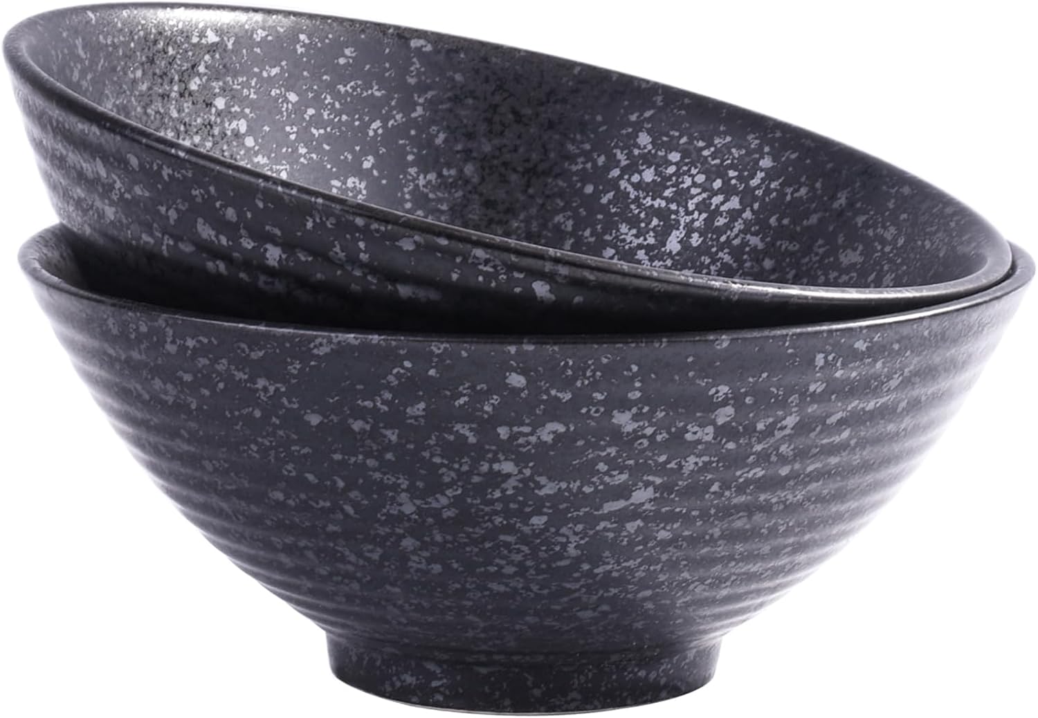 8-inch Ceramic Ramen Bowls with Fish Design, Japanese Style Soup Ramen Noodle Bowls, Set of 2, Dishwasher & Microwave Safe