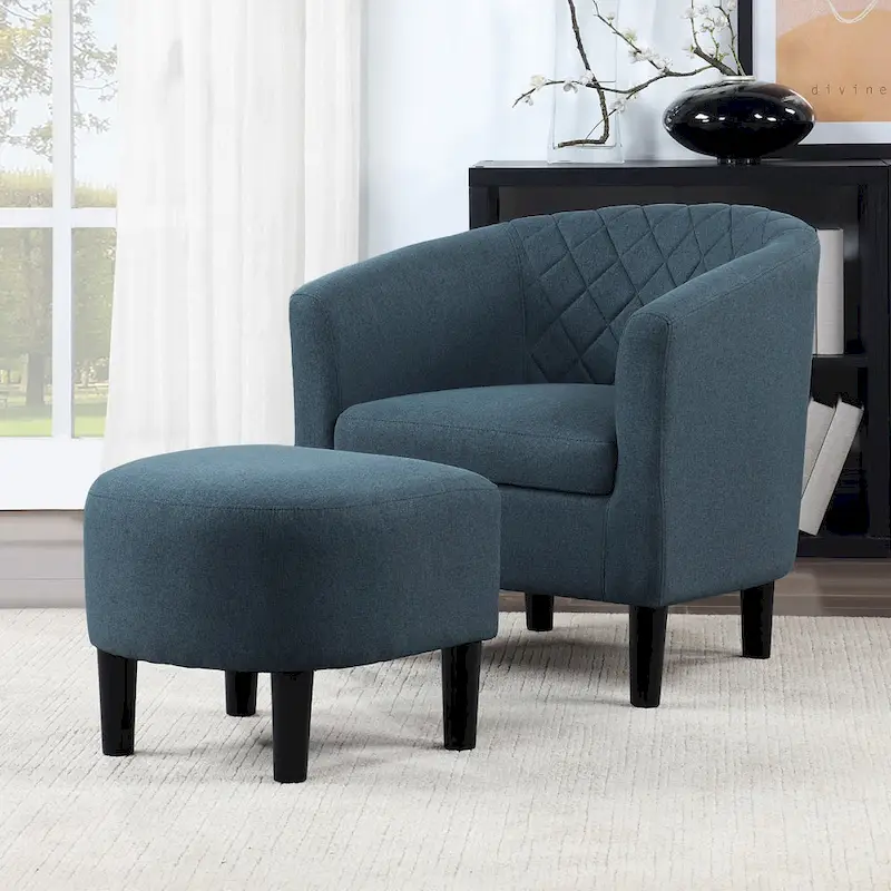 Convenience Concepts Roosevelt Accent Chair with Ottoman - Stylish Seating Solution