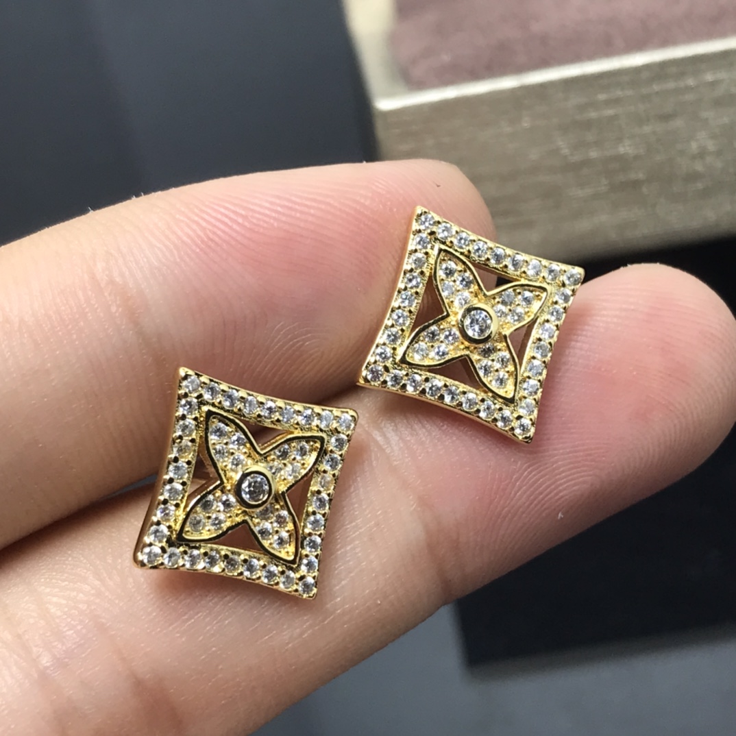 Louis Vuitton Full Diamond Paved Blossom Stud Earrings - Original Replica Club