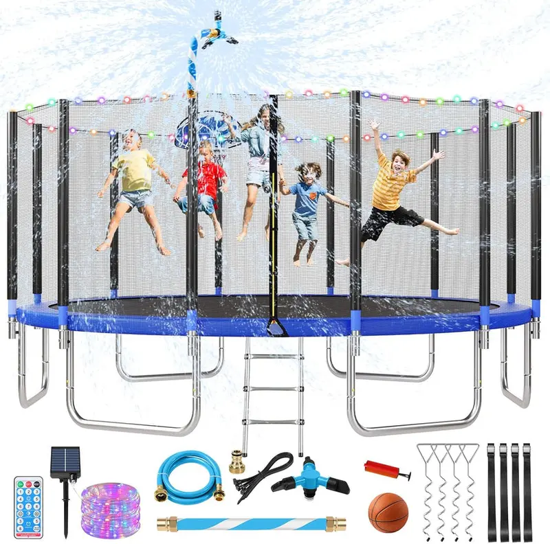 Trampoline With Enclosure Net And Adjustable Basketball Hoop - 8ft, 10ft, 12ft, 14ft, 15ft, 16ft - Image 32 Trampoline With Enclosure Net And Adjustable Basketball Hoop - 8ft, 10ft, 12ft, 14ft, 15ft, 16ft - Image 32