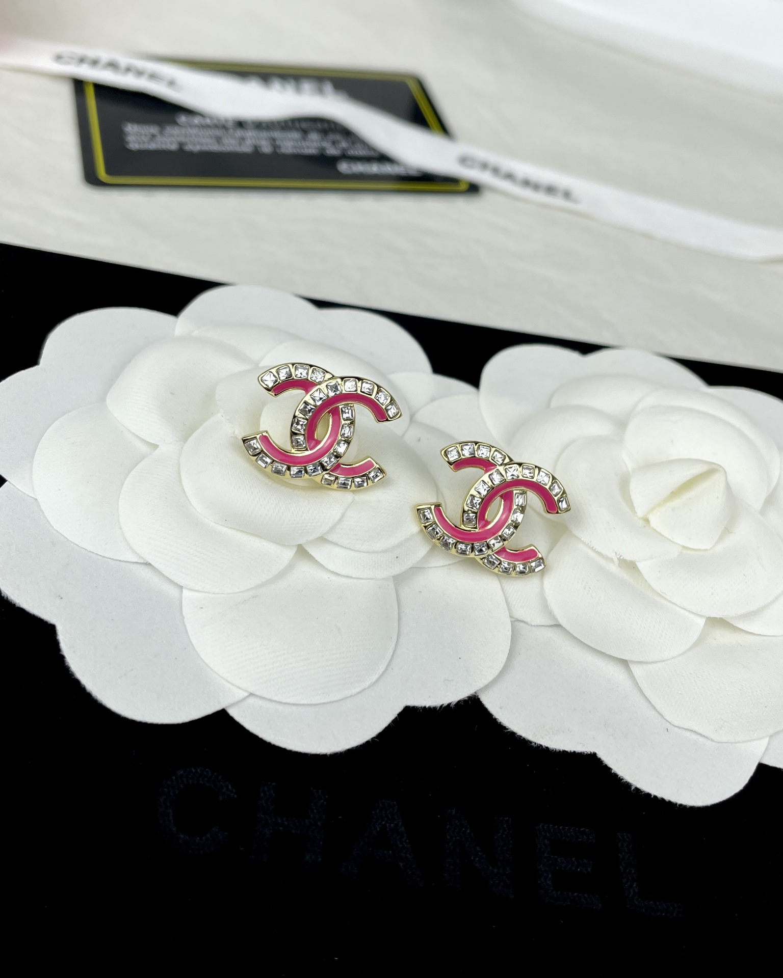 Pink Chanel Brooch Earrings - Original Replica Club