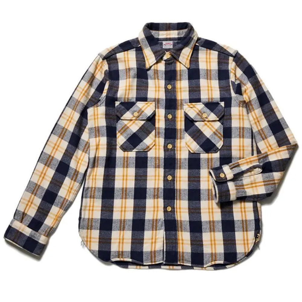 Warehouse & Co - Chemise Flannel 3104 - Marine & Marron