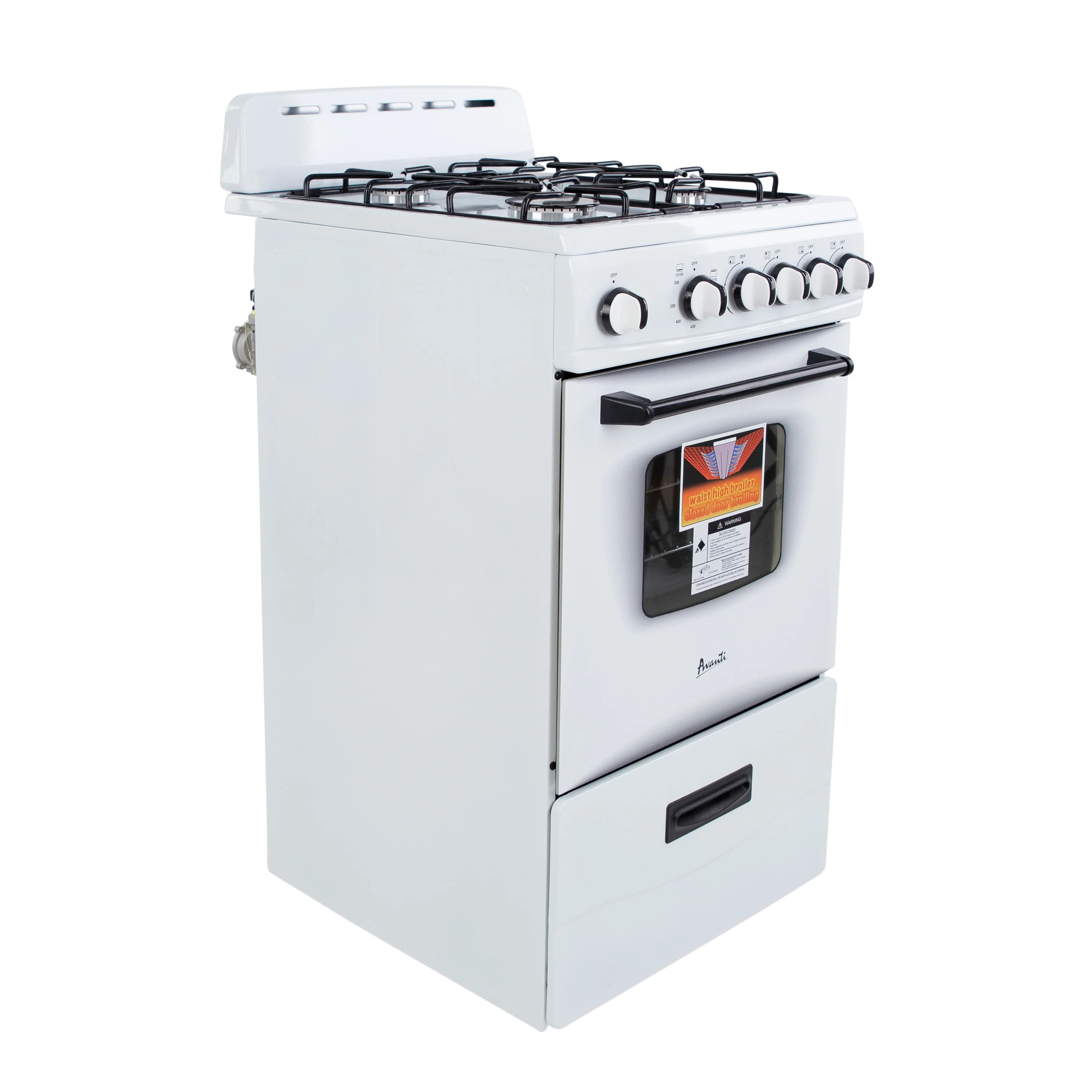Avanti 20" Compact Gas Range Oven, in White (GR2011CW) - Image 2