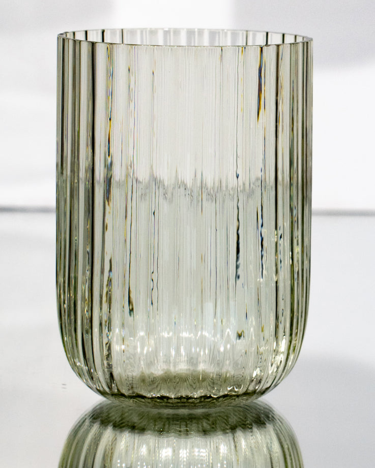 Joia Glas klein riffled smaragd