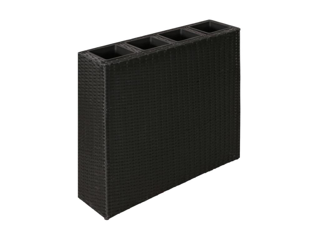 Levadas con 4 Decoratodo 2 piezas Mimbre de resina Negro