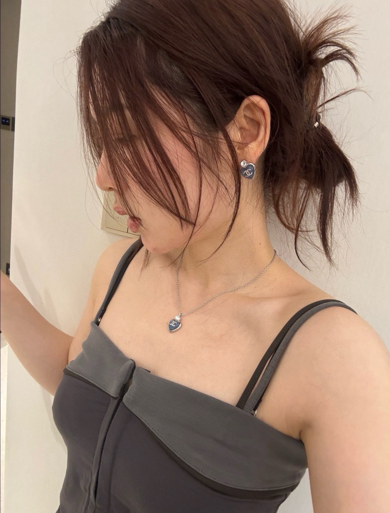 Chanel Blue Love Heart Necklace and Earrings - Original Replica Club