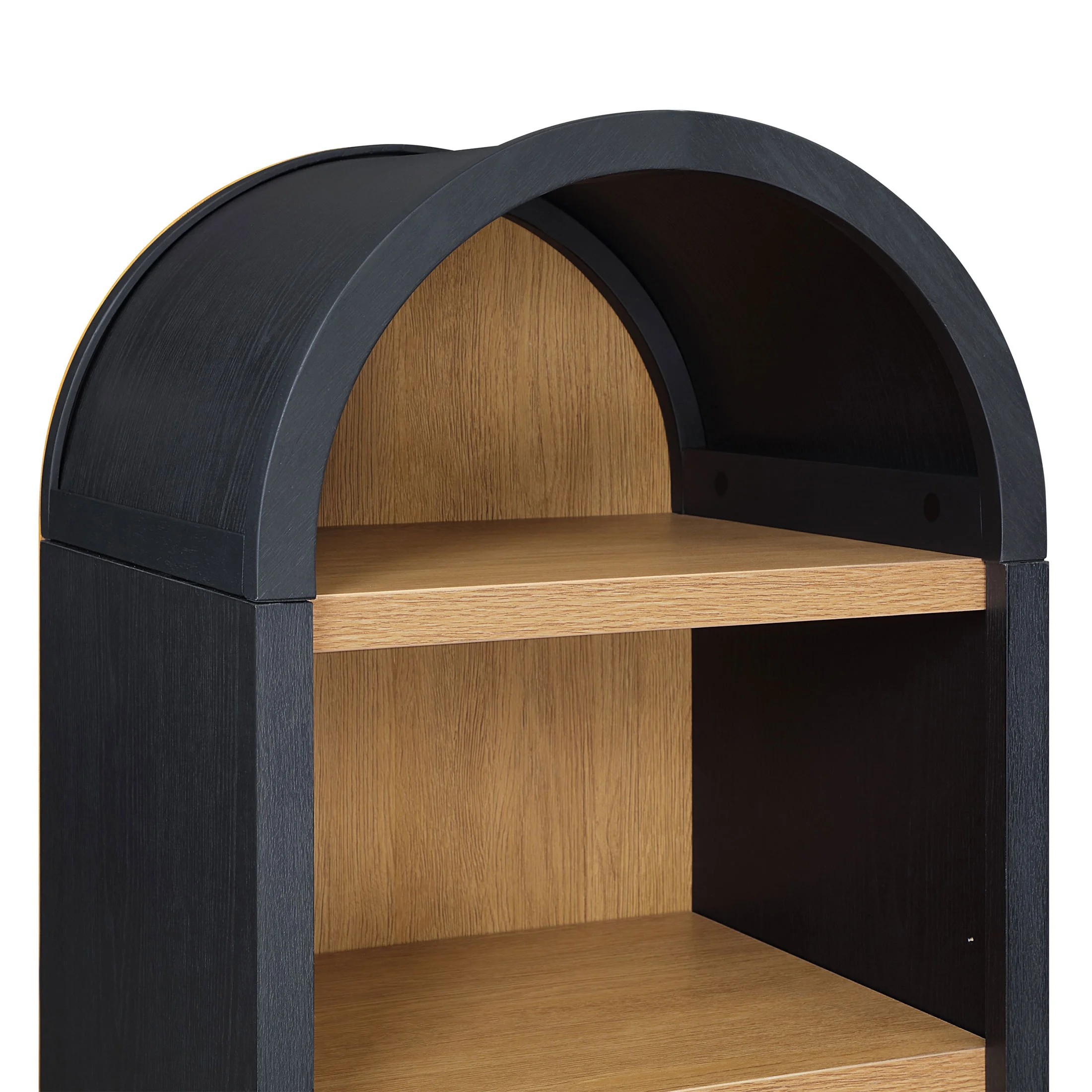 Better Homes & Gardens Juliet Narrow Arch Bookcase, Rich Black and Light Honey - Image 6