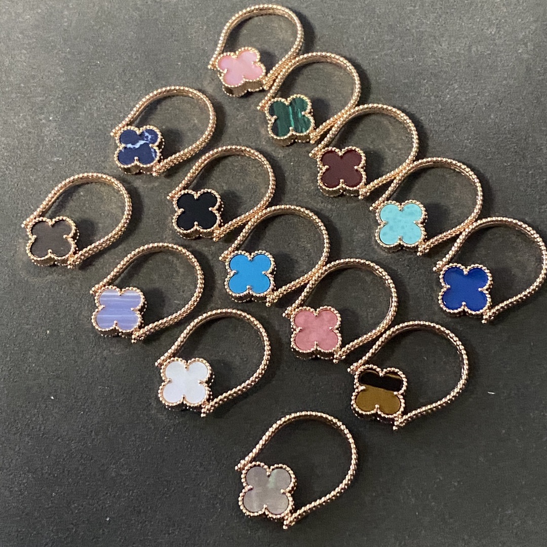 VCA Vintage Alhambra Reversible Ring, Rose Gold, 14 Stone Options - Original Replica Club