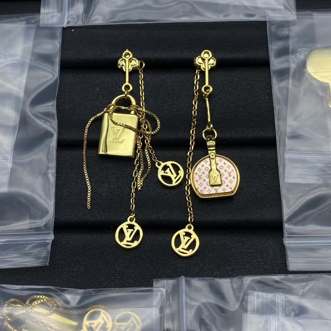Louis Vuitton Asymmetric Lock Earrings - Original Replica Club