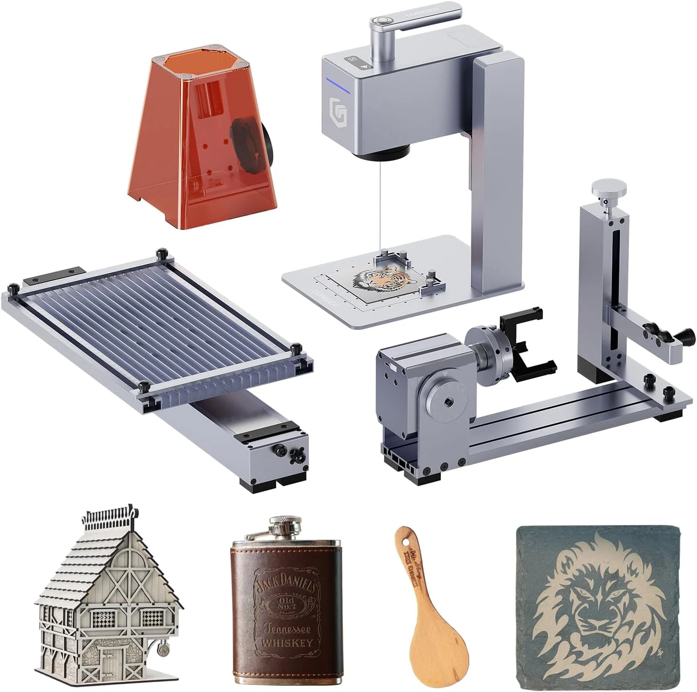 Longer Nano Pro 12W Portable Laser Engraver with Rotary Extension and Slide Extension, 5000mm/s High-Speed, DIY Engraver Tool for Wood, Acrylic, Leather, Cloth, Metal, Ceramics