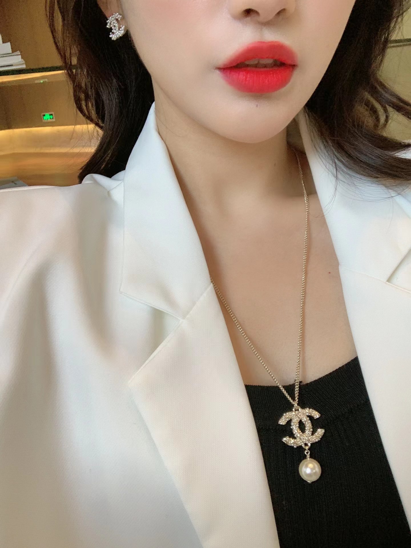 Chanel Long Sweater Pearl Drop Necklace - Original Replica Club