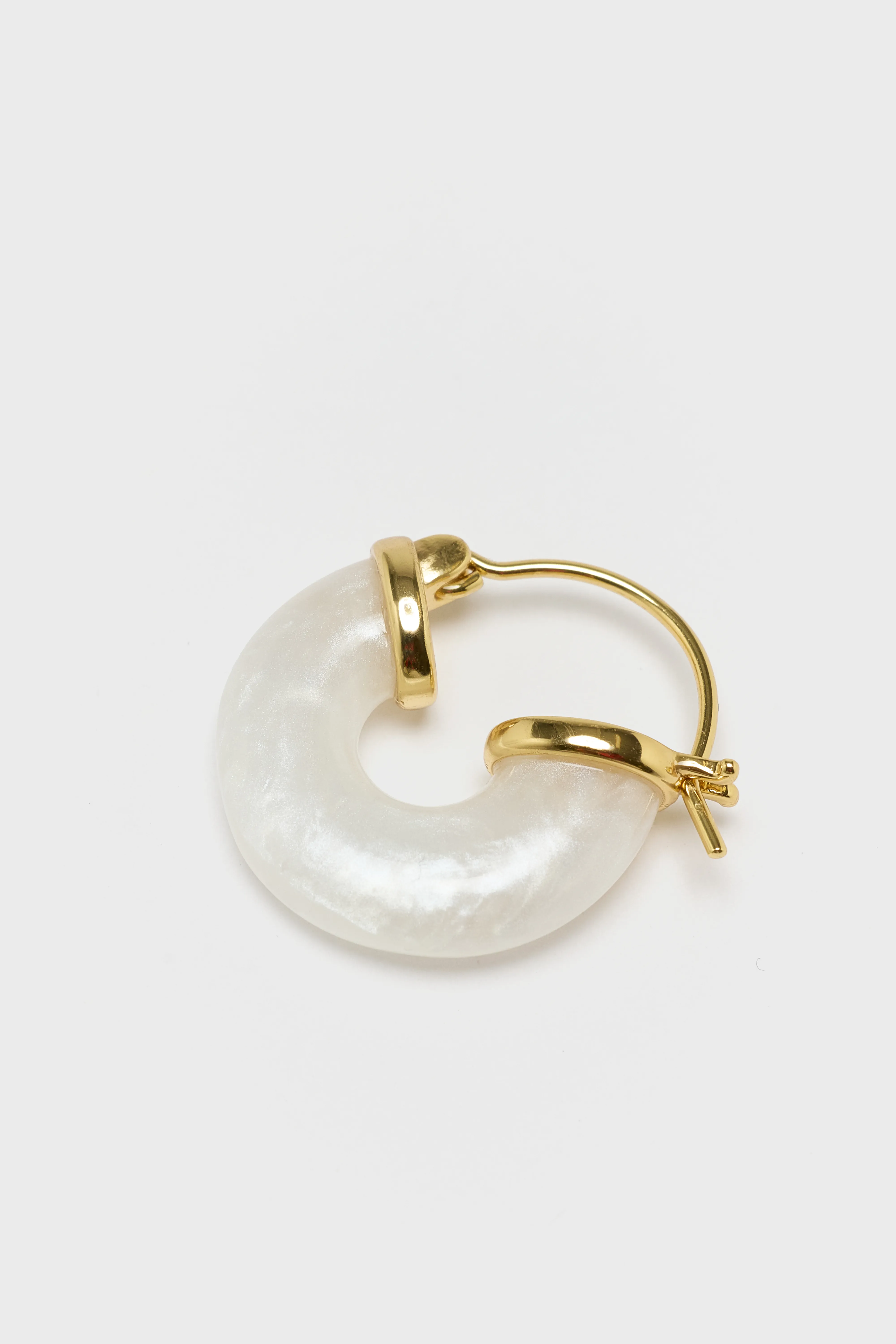 Bellerose Petit White Swell Hoop Earrings  (251 / W / GOLD)