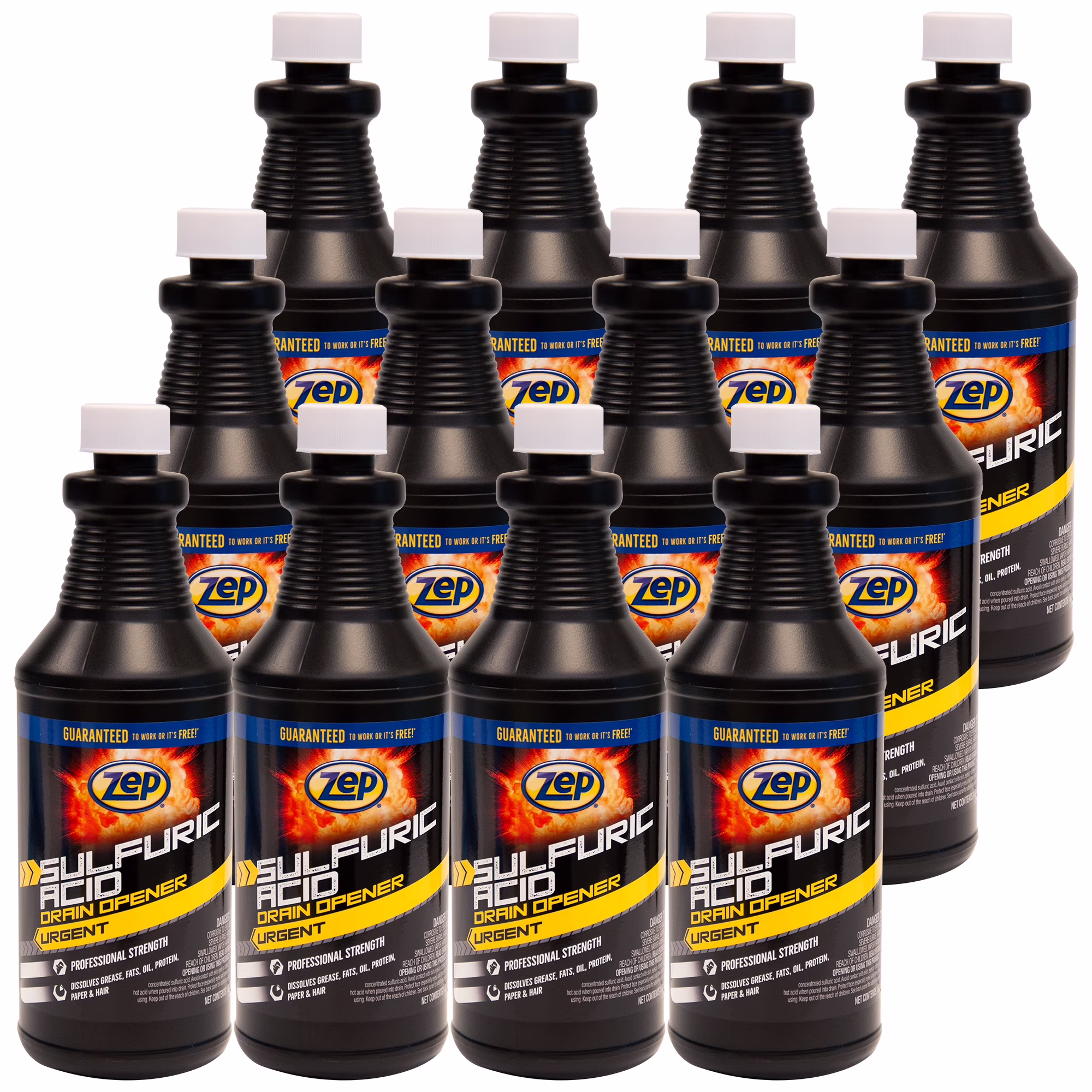 Zep Sulfuric Acid Drain Opener - 32 oz (Case of 12) ZUSADO32 - Professional Strength Drain Cleaner(12)