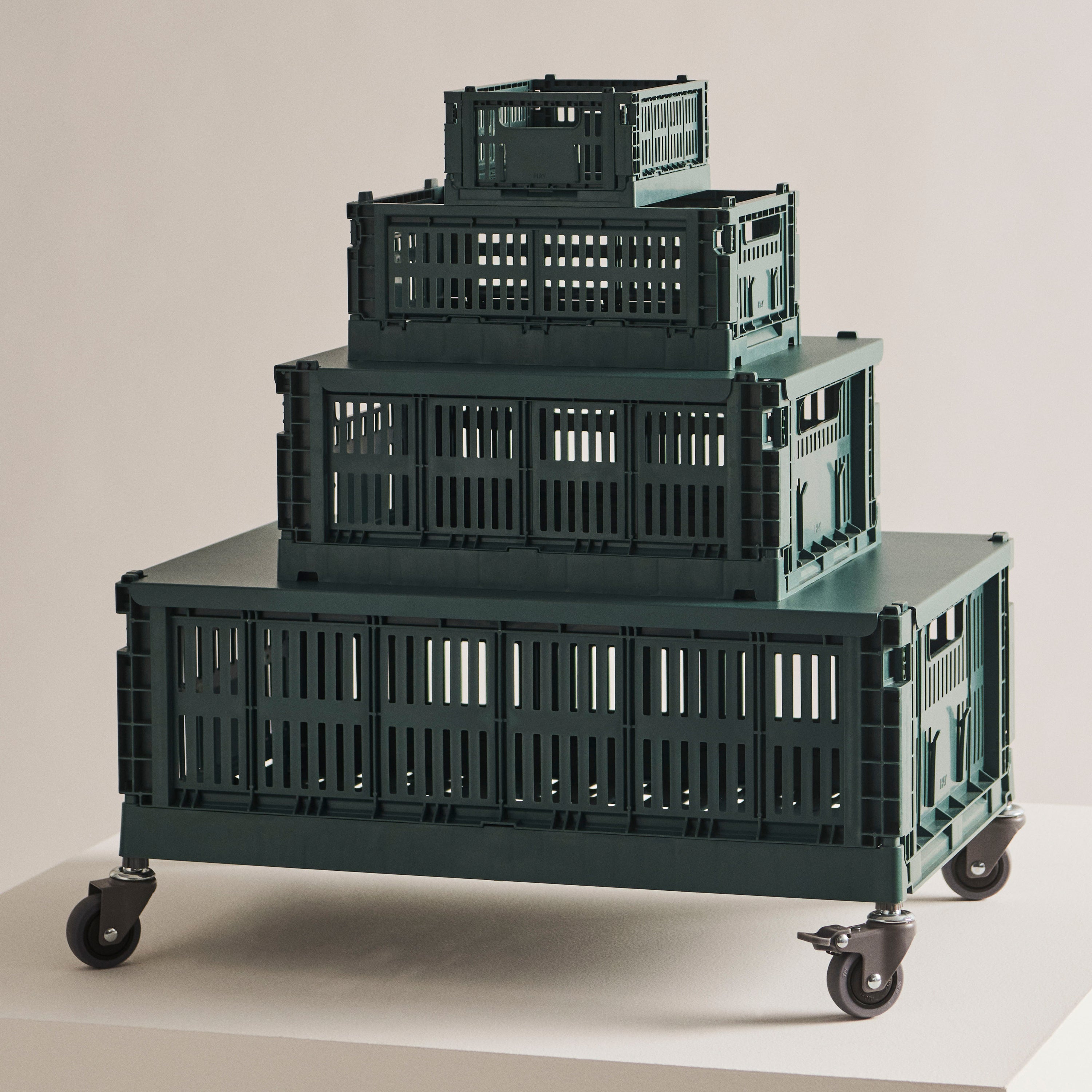 HAY Colour Crates Krat L - Rechthoekig - Sage Groen