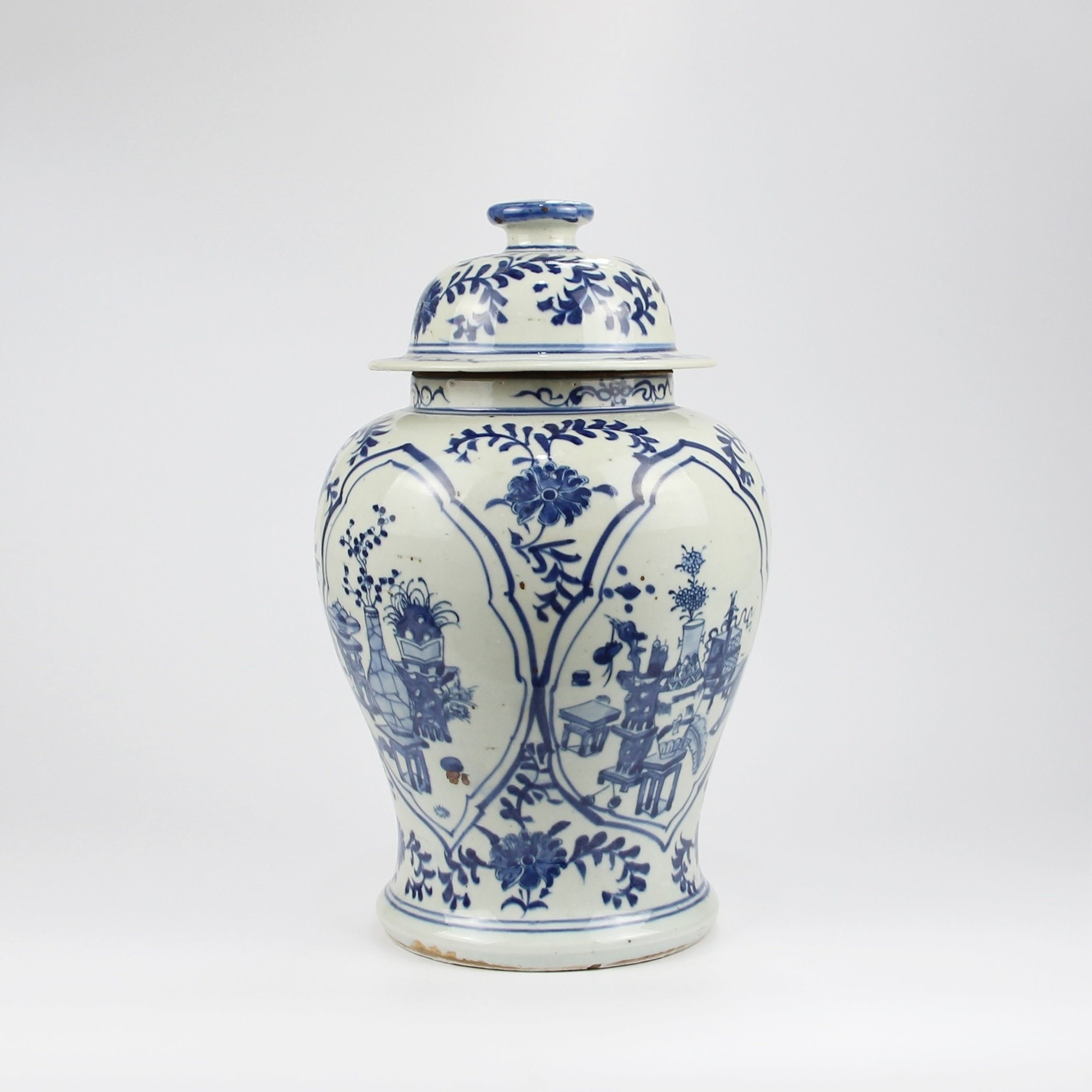 Fine Asianliving Chinese Gemberpot Blauw Wit