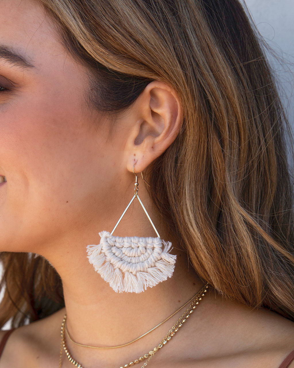 Amador Macrame Earrings - Cream - FINAL SALE - Se7enfashion