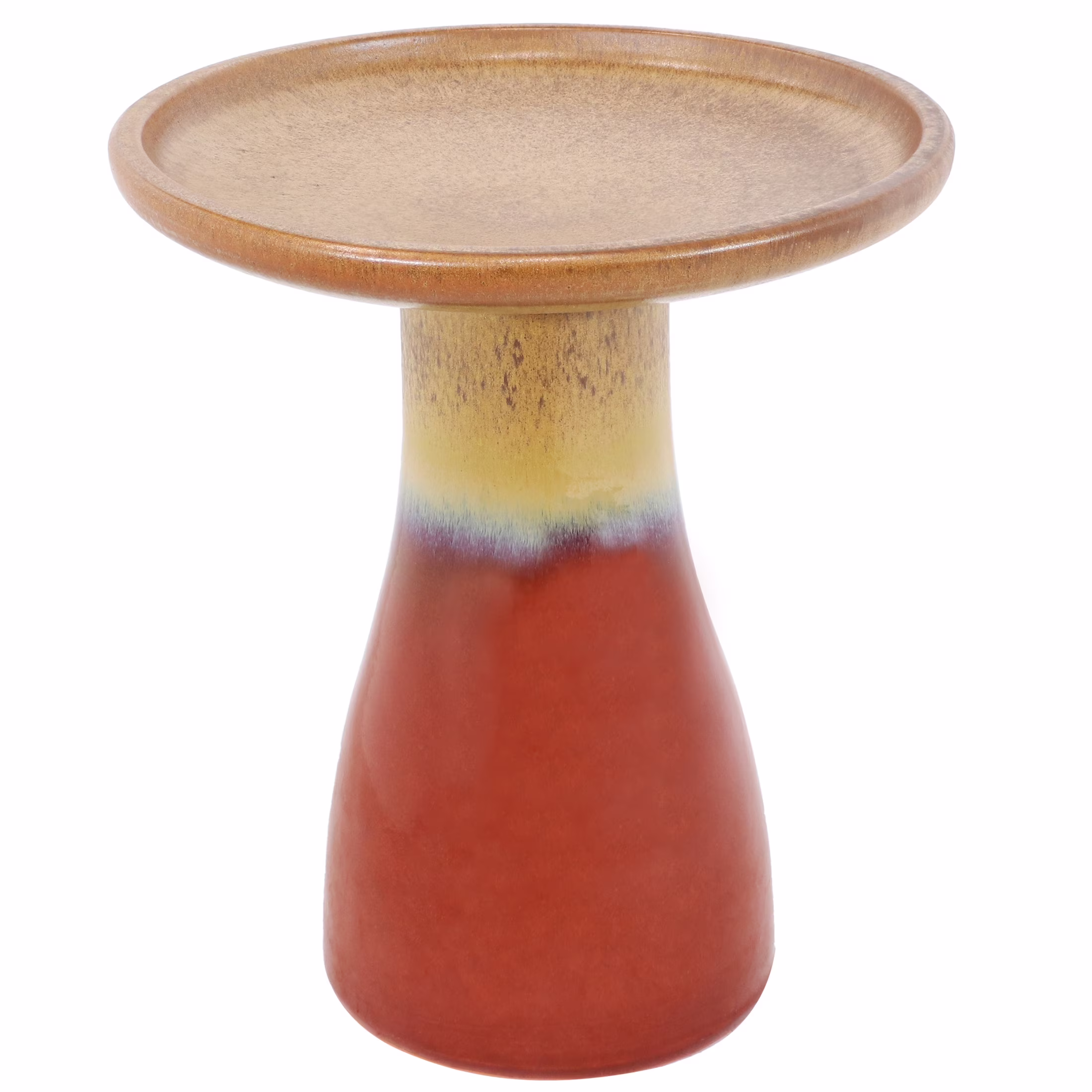 Sunnydaze Freestanding Ceramic Outdoor Bird Bath, Glazed, UV-Resistant Galaxy Blue Finish - Image 7