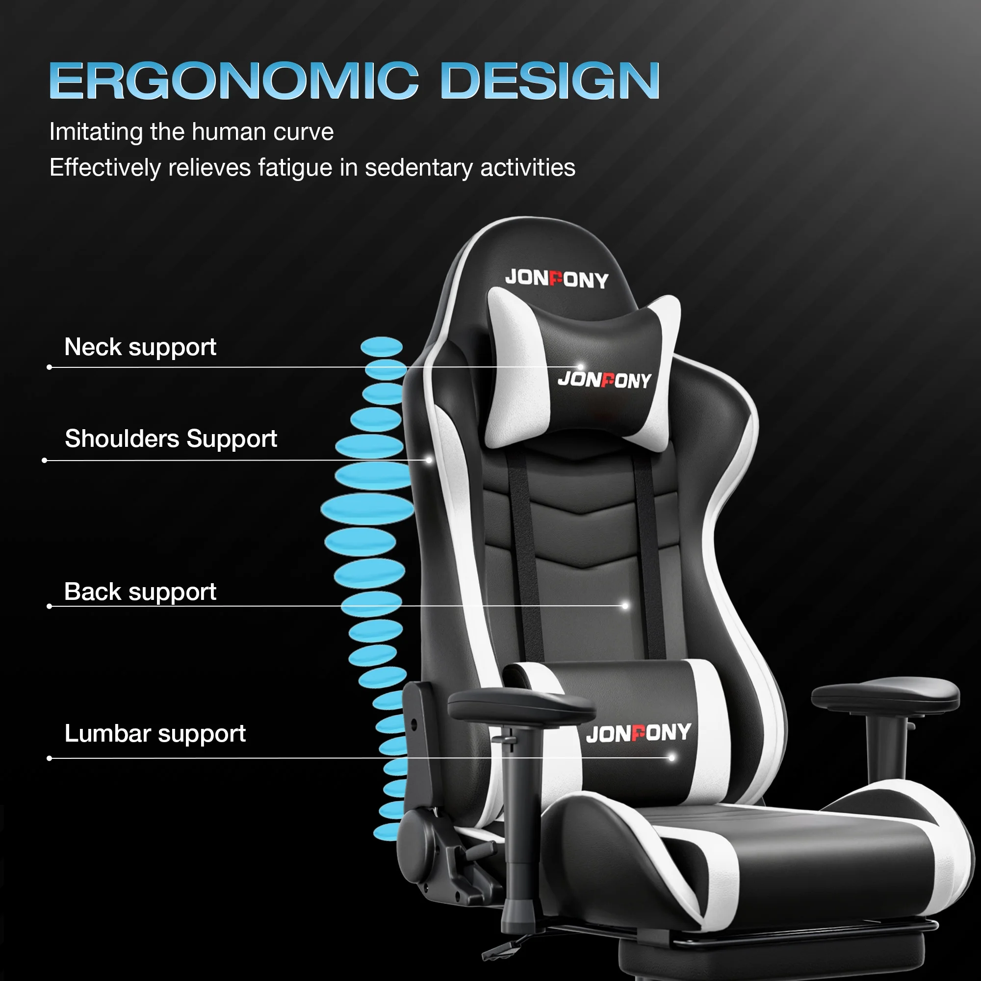 JONPONY Big and Tall 500LBS Gaming Chair, Ergonomic Design, Gamer Chair PU Leather with Footrest and Lumbar Support, High Back Office Chair Support 8 Hours Long Sitting, Computer Chair,Red - Image 50