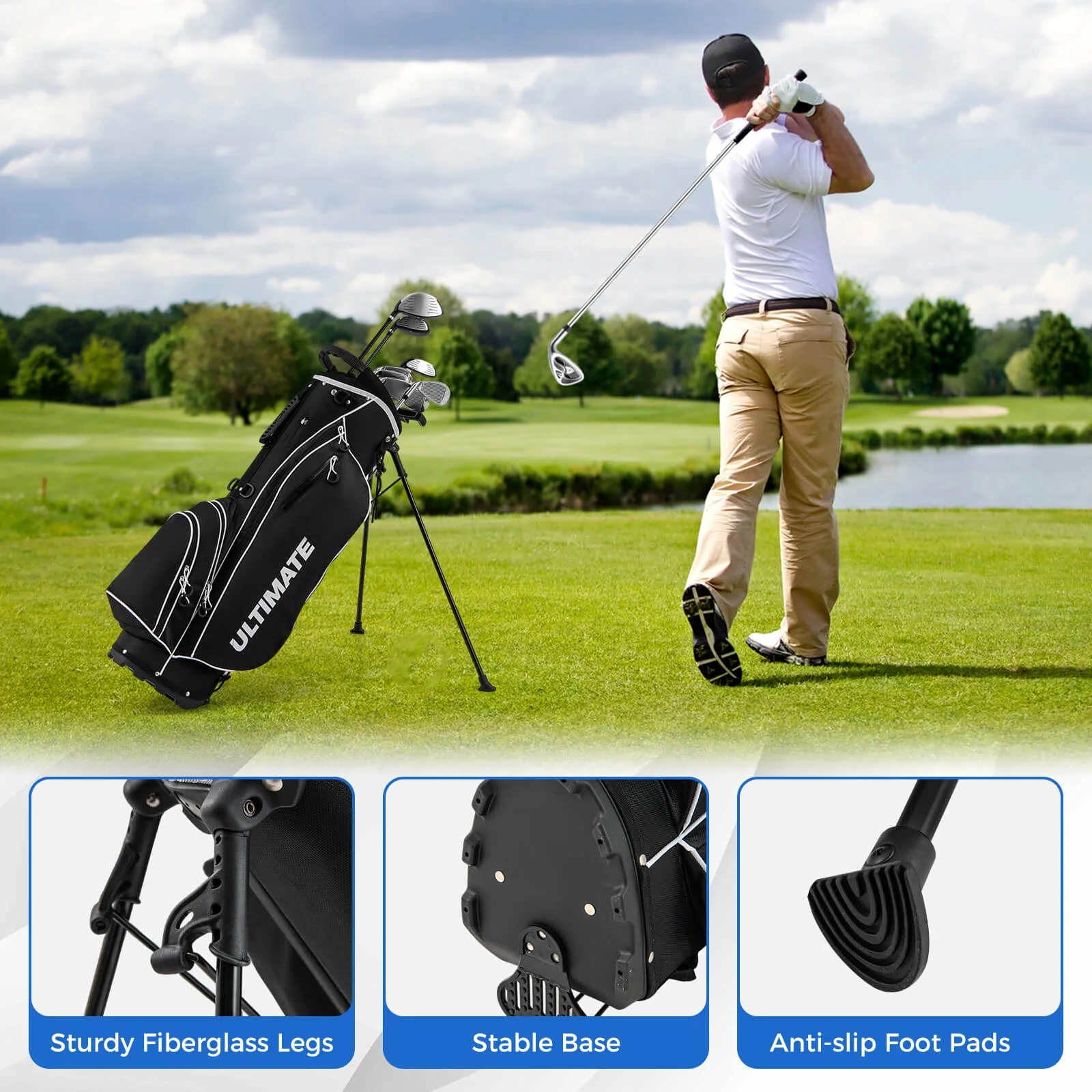 Costway Men's Complete Golf Clubs Package Set 10 Pieces Includes Alloy Driver - Image 17