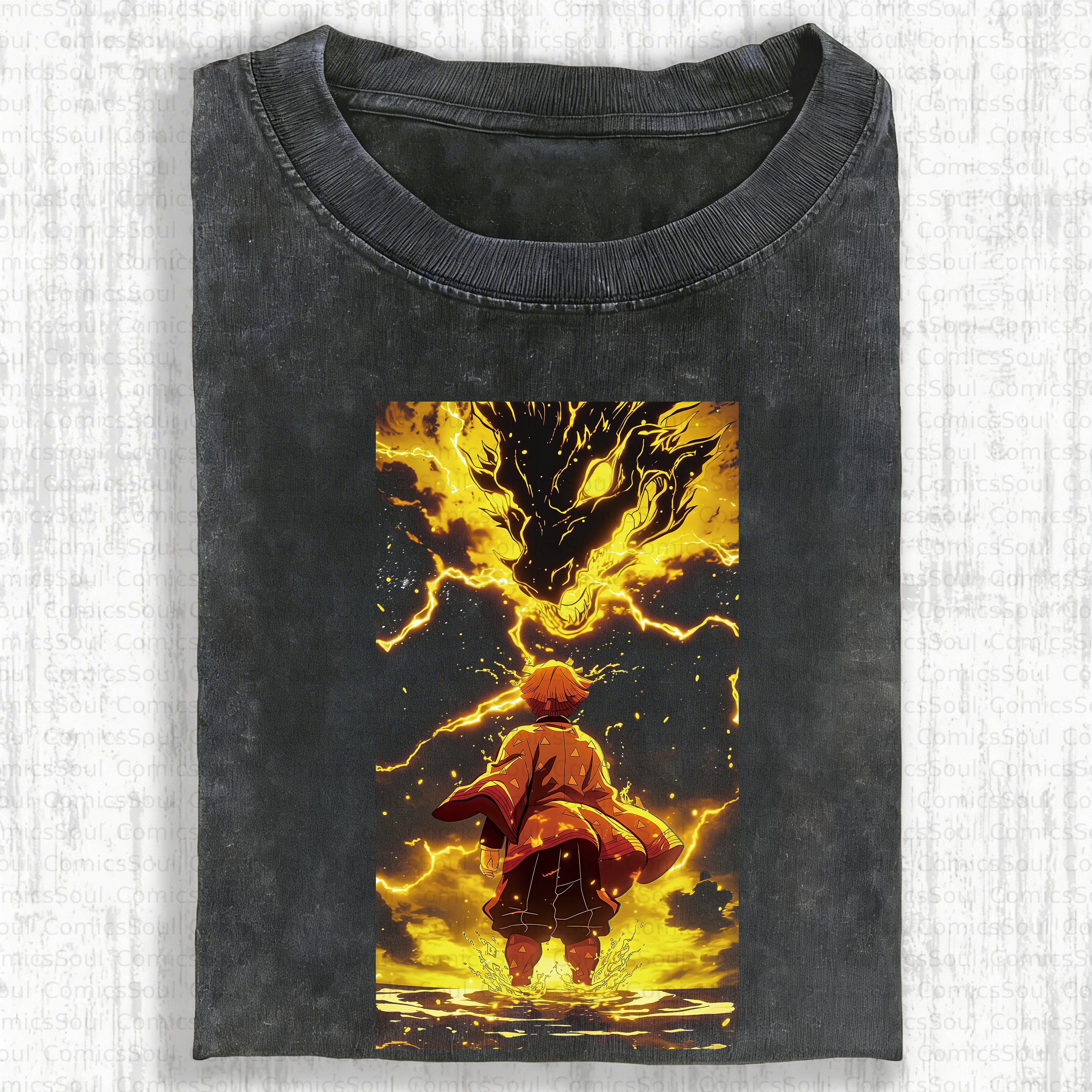 Unisex Anime Inspired Vintage Washed T-Shirt