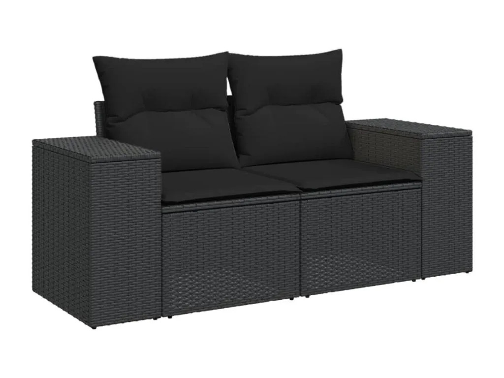 Set de sofás de jardín 4 pzas y cojines ratán sintético gris ncfn65374