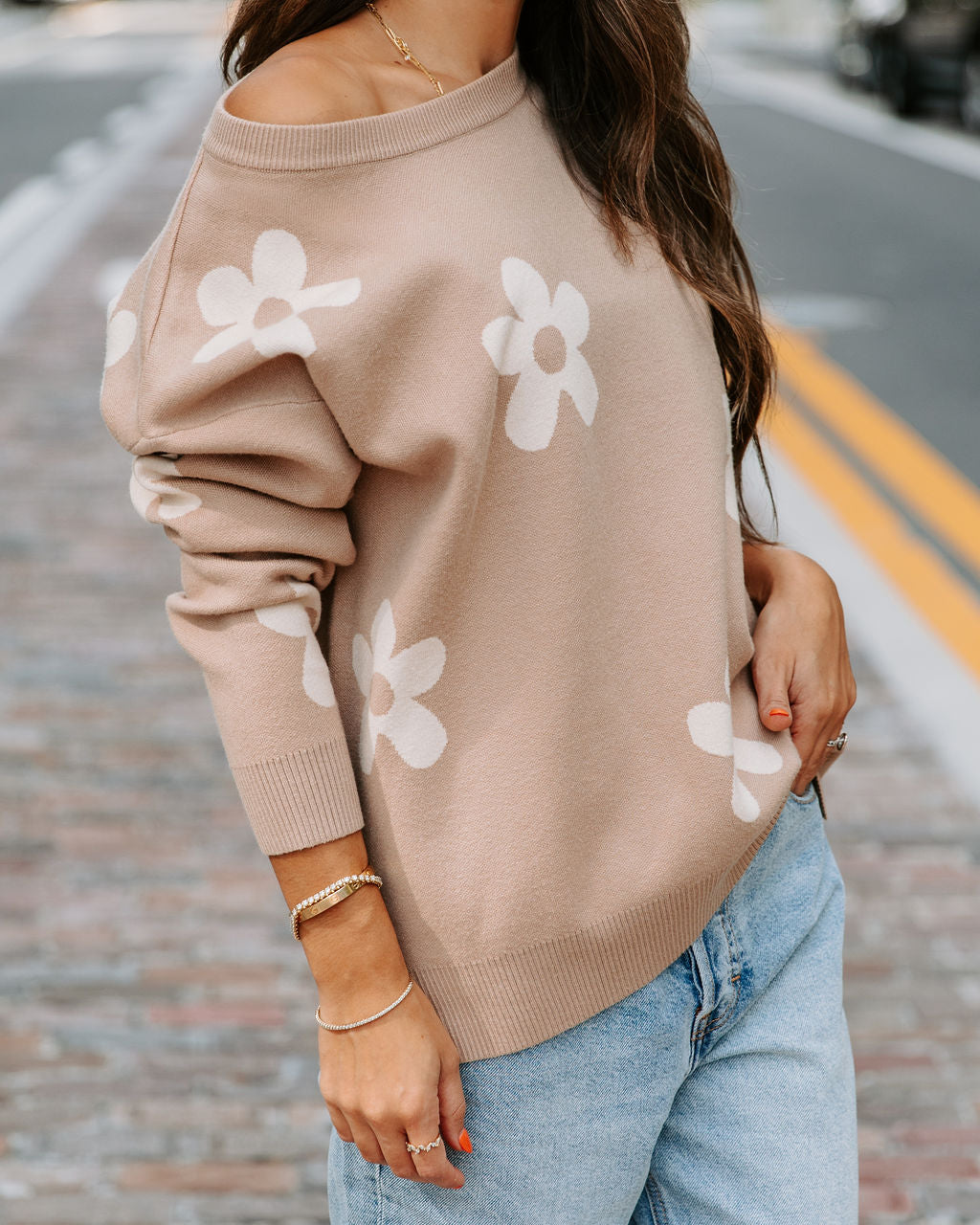 Pushing Daisies Knit Pullover Sweater - Se7enfashion
