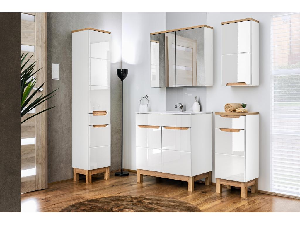 Armarios Con Espejo Luzssnh MC60 2D 60x20x70 Blanco