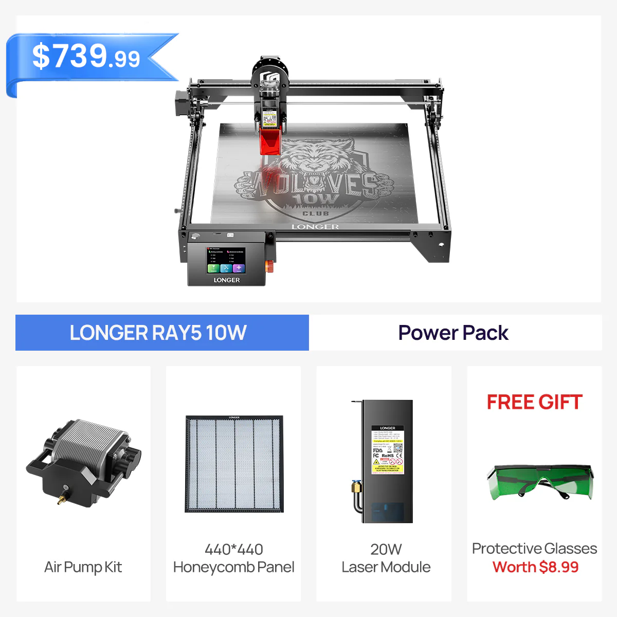 Longer RAY5 10W/20W Laser Engraver