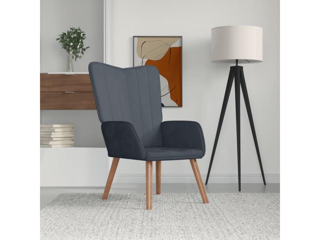 Sillón de Nestleano de terciopelo gris oscuro