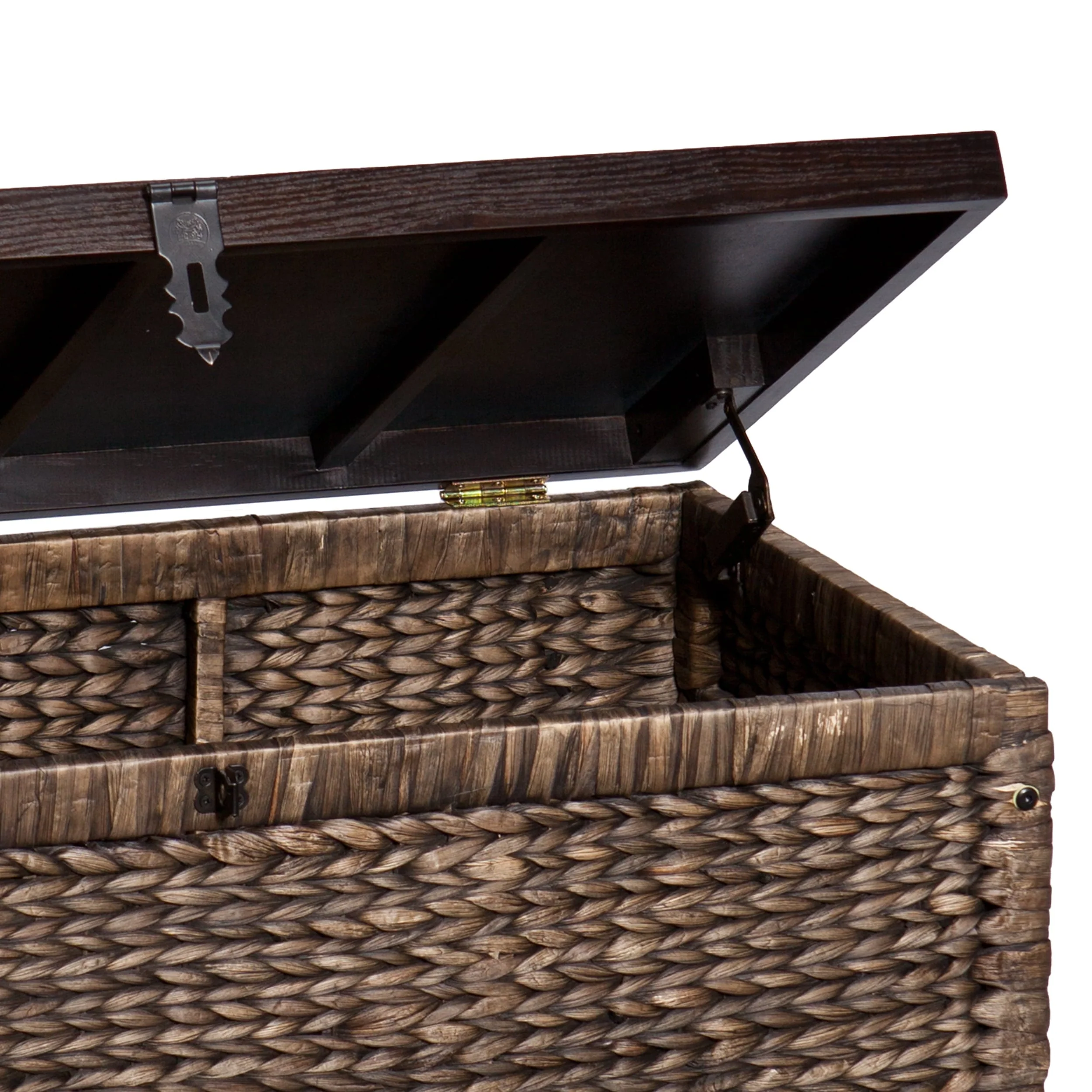 Samford Water Hyacinth Storage Trunk, Blackwashed with Espresso - Image 13