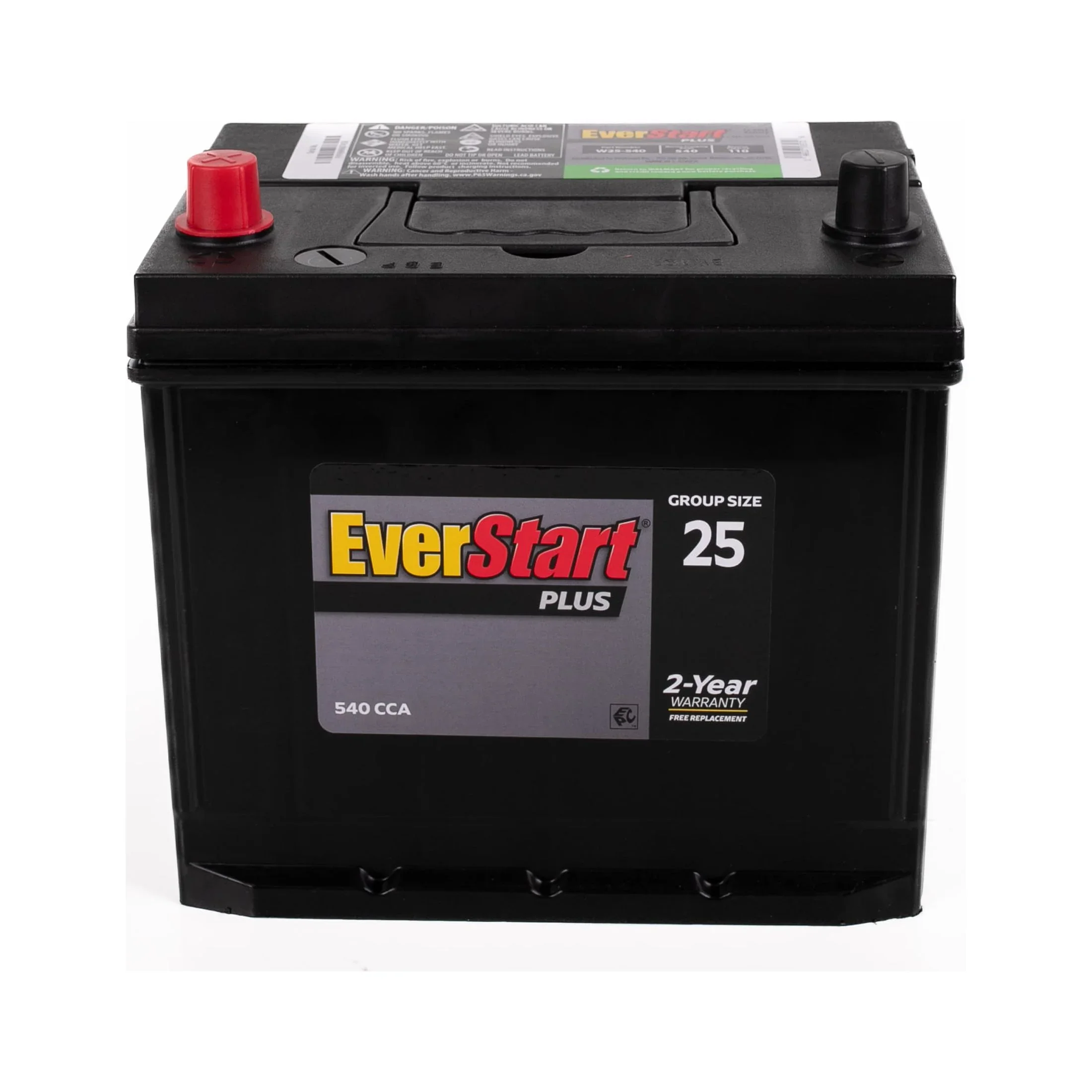 EverStart Plus Lead Acid Automotive Battery, Group Size 25 - 12 Volt 550 CCA 110 RC