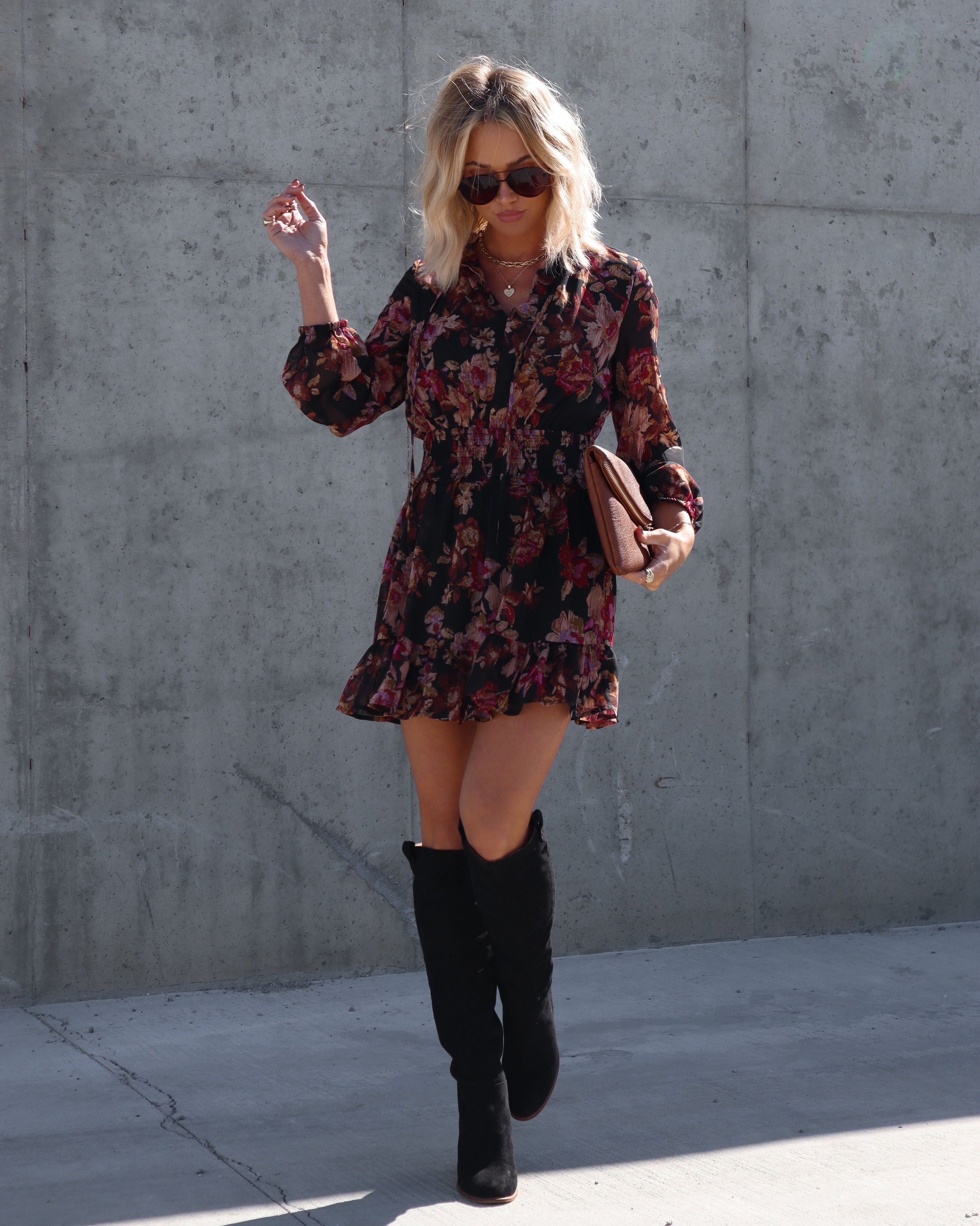 Forbidden One Floral Smocked Mini Dress - Se7enfashion