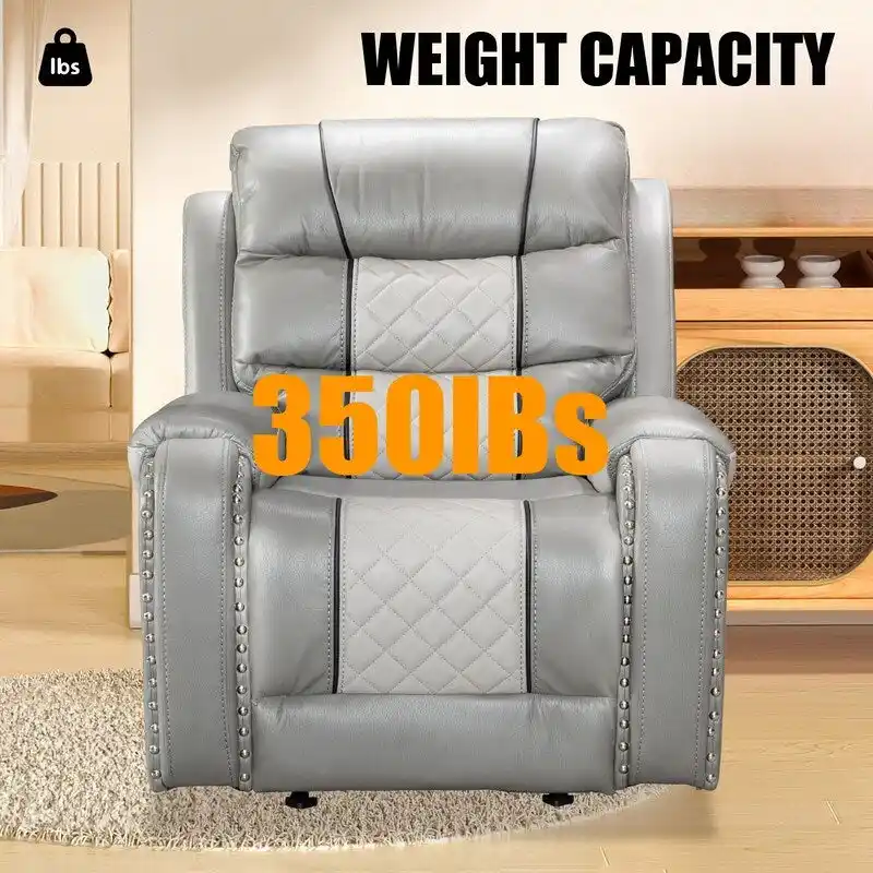 Spacious Faux Leather American-Style Recliner Chair for Living Room