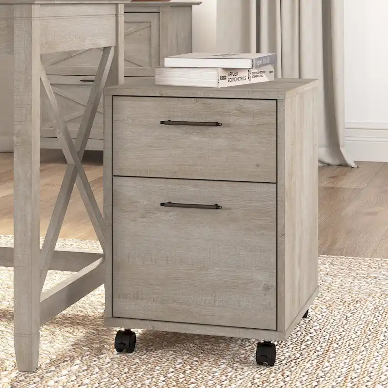Bush Furniture Key West Mobile File Cabinet with 2 Drawers
