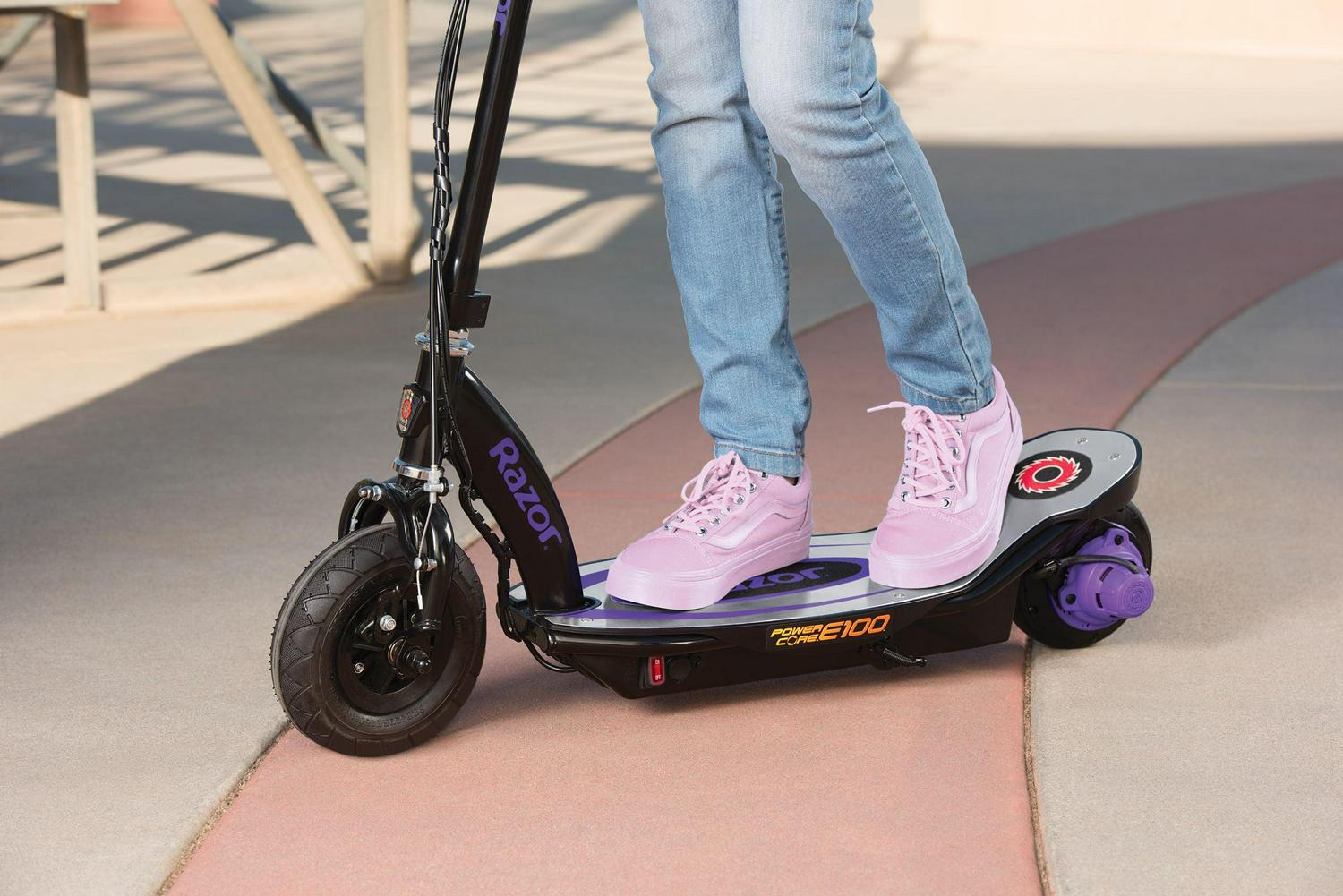 Razor Power Core E100 Aluminum Deck Electric Scooter. Age 8+. 11 Mph. 60-Min Run. Purple - Image 10