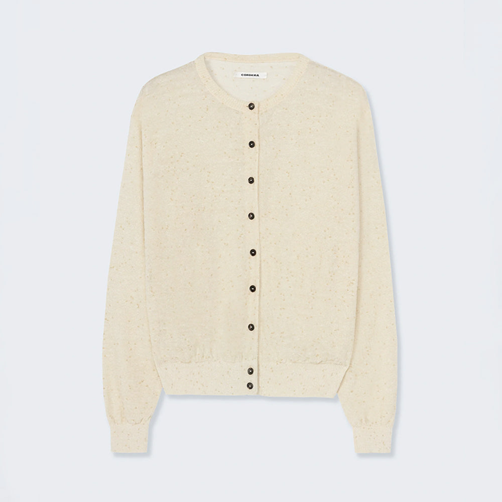 Cordera - Cardigan en Lin et Coton - Crème