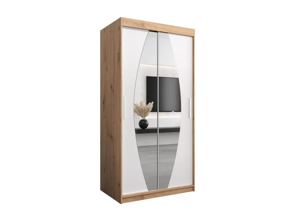 Armario Alkihogares de puertas correderas 200/100/62 2 puertas (artisan/blanco)