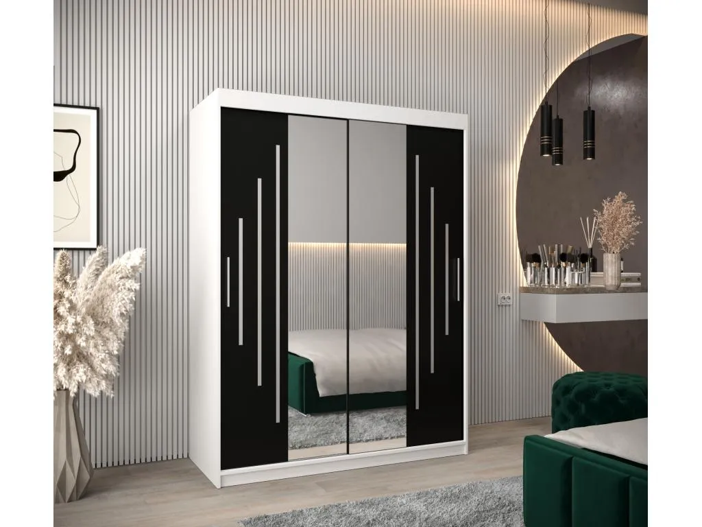 ARMARIO Decocasaes 1 DE PUERTAS CORREDERAS 200/150/62 2 puertas (blanco/negro) pkbz72480