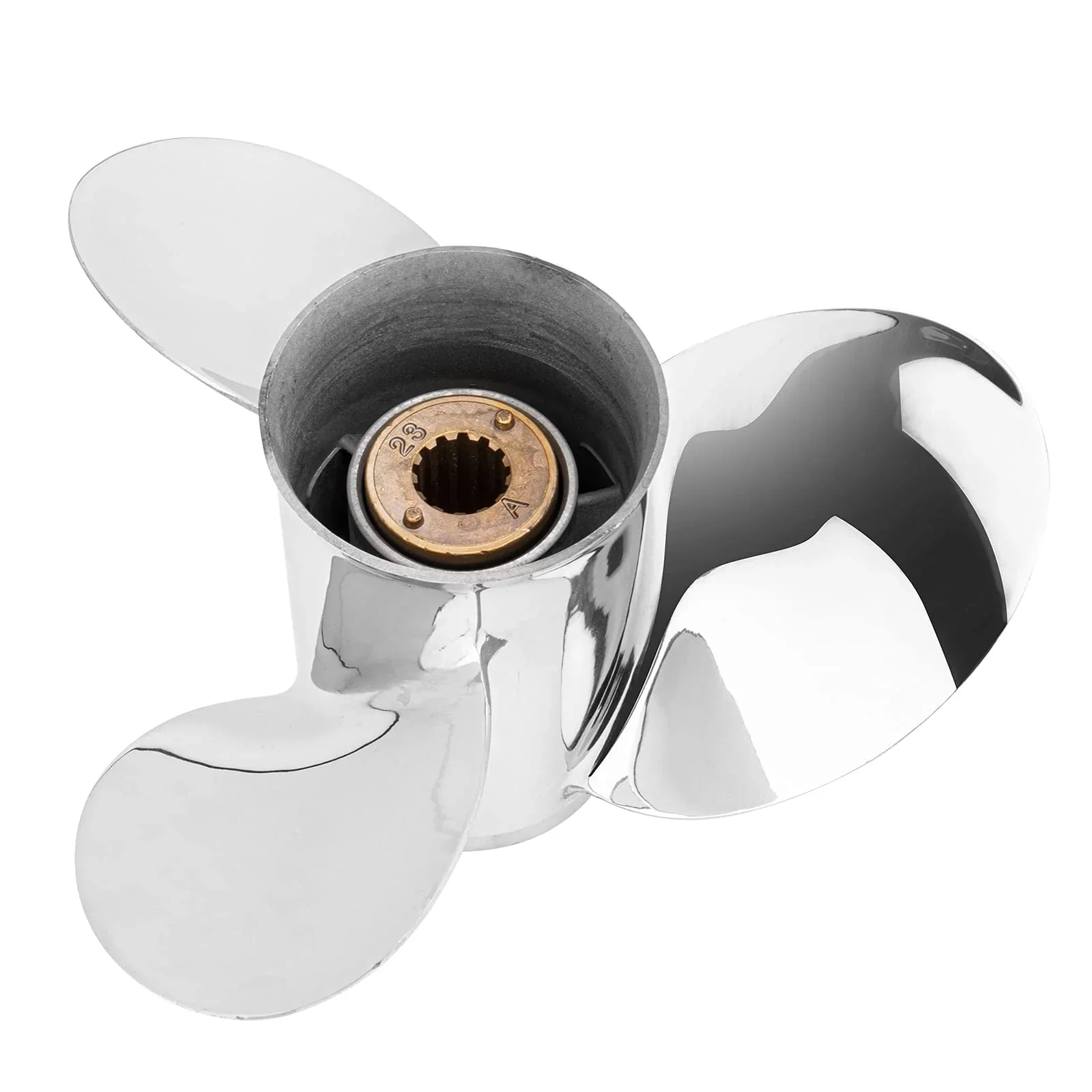 Qiclear Stainless Steel Outboard Motor Propeller 10 1/2 x 13, 13 Spline Tooth, RH - 48-855858A46 - Image 3 Qiclear Stainless Steel Outboard Motor Propeller 10 1/2 x 13, 13 Spline Tooth, RH - 48-855858A46 - Image 3