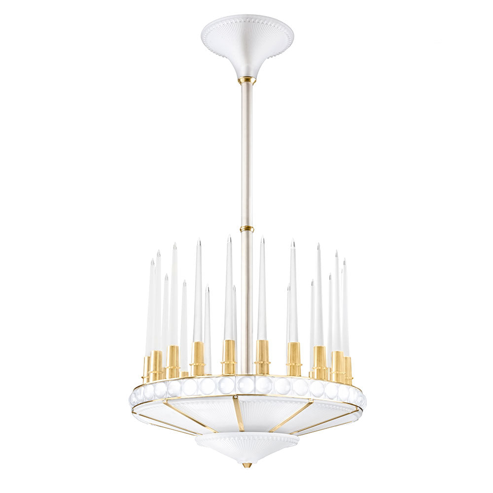 LUSTRE PERLES - CRISTAL INCOLORE, FINITION DORÉ SATINÉ