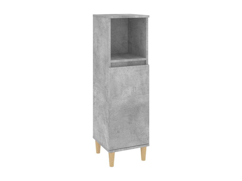 Armario de baño madera contrachapada gris hormigón 30x30x100 cm