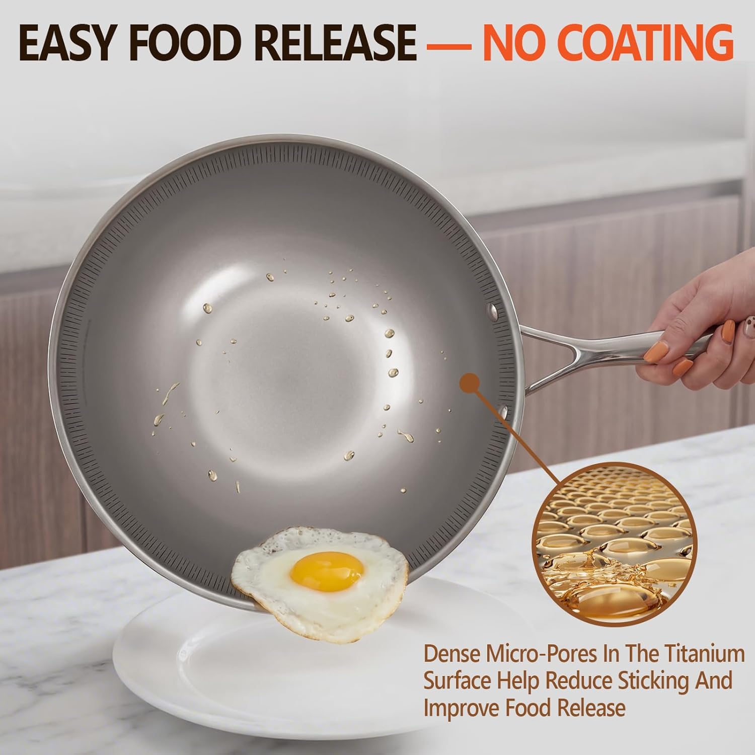 Titanium Wok Pan with Lid – 12